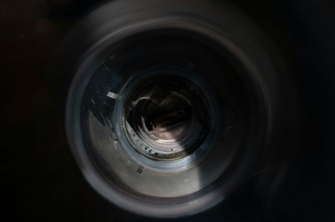 Close up of a professional broadcast television camera lens